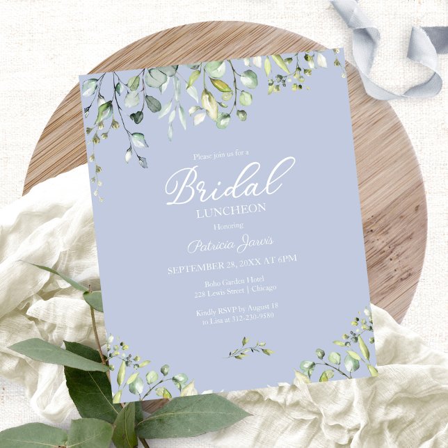 Papier Déjeuner nuptial vert Invitation budgétaire (Créateur téléchargé)