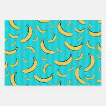Papier d'emballage à motif de banane en feuilles p