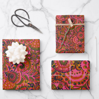 Papier d'emballage à motif holly paisley