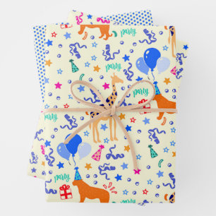 Papier d'emballage animal de la partie série de 3