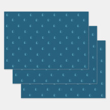 papier d'emballage bleu lovecats jeu de 3