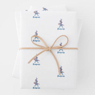 Papier d'emballage Bonjour