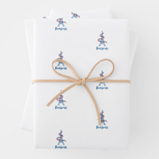Papier d'emballage Bonjour
