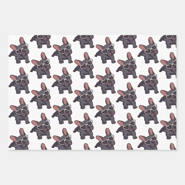 papier d'emballage bulldog français. (Devant)