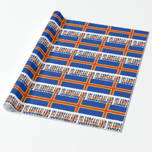 Papier d'emballage cadeau avec le drapeau des îles