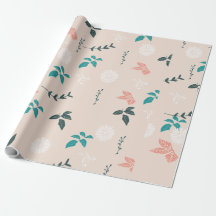 Papier d'emballage cadeau botanique