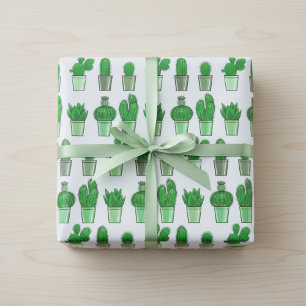 Papier d'emballage cadeau Cactus Vert