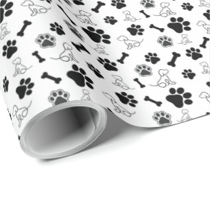 Papier d'emballage cadeau Chien Pattes