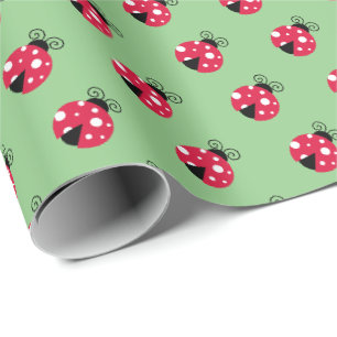 Papier d'emballage cadeau Coccinelle mignonne