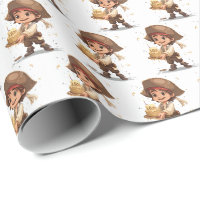 Papier d'emballage cadeau d'anniversaire pirate po