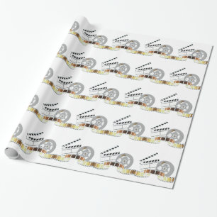 Papier d'emballage cadeau de bande de film