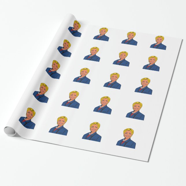 Papier d'emballage cadeau de Hillary Clinton (Déroulé)