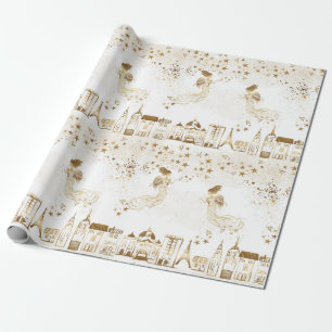 Papier d'emballage cadeau de la poussière d'étoi