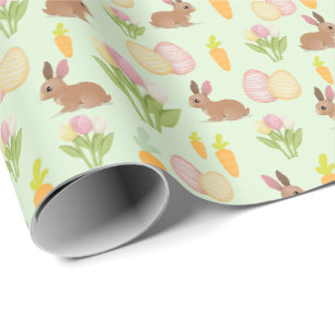 Papier d'emballage cadeau de lapin de Pâques migno