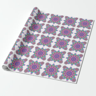 Papier d'emballage cadeau de mandala psychédélique