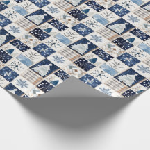 Papier d'emballage cadeau de Noël Patchwork d'hive
