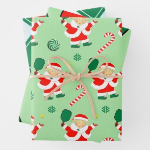 Papier d'emballage cadeau de Noël Pickleball