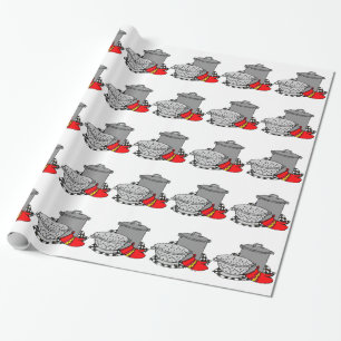 Papier d'emballage cadeau de pot de cuisine de