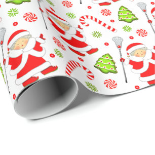 Papier d'emballage cadeau de vacances de crosse