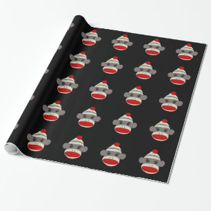 Papier d'emballage cadeau de visage de singe de