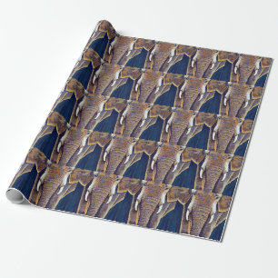 Papier d'emballage cadeau d'éléphant africain