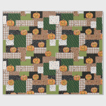 Papier d'emballage cadeau d'Halloween patchwork