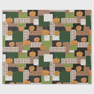 Papier d'emballage cadeau d'Halloween patchwork