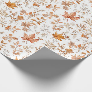 Papier d'emballage cadeau Feuilles d'Automne Rusti