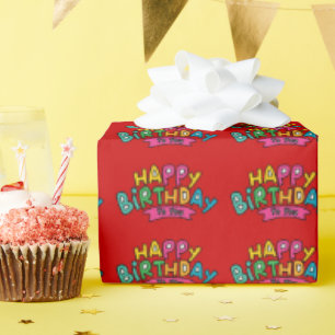 Papier d'emballage cadeau Joyeux Anniversaire
