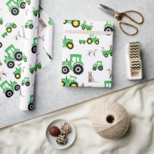 Papier d'emballage cadeau Thème de tracteur de fer
