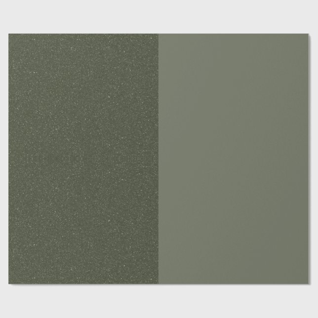 Papier d'emballage cadeau vert mousse minimaliste  (Plat)