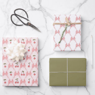Papier d'emballage Cerises, Papier Cadeau aux Ruba