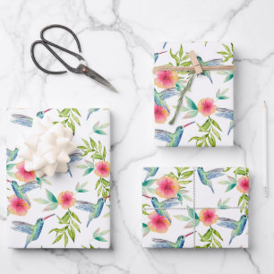 Papier d'emballage Colibri, Emballage Cadeau Oisea