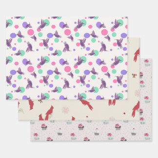 Papier d'emballage - Colibris, Anniversaire, Cardi