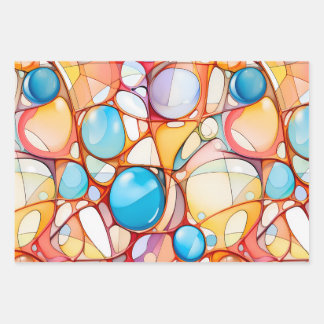 Papier d'emballage coloré motif abstrait 