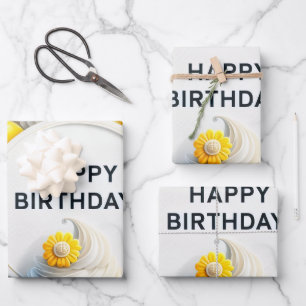 papier d'emballage cupcake et ballon 