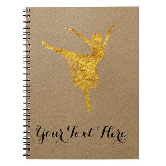 Papier d'emballage de ballerine d'or du journal | (Devant)