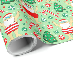 Papier d'emballage de cadeau de Noël de natation