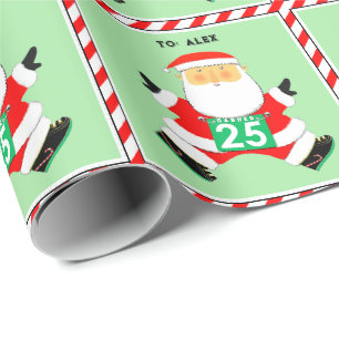 Papier d'emballage de cadeau de Noël pour coureur