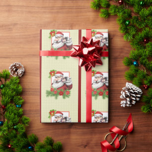 Papier d'emballage de cadeau de Père Noël Selfie