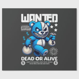 Papier d'emballage de cadeau d'outlaw bear recherc