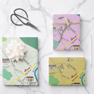 Papier d'emballage de carte écossais