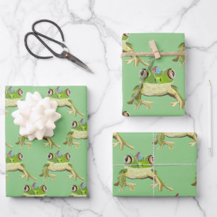 Papier d'emballage de la grenouille de partie