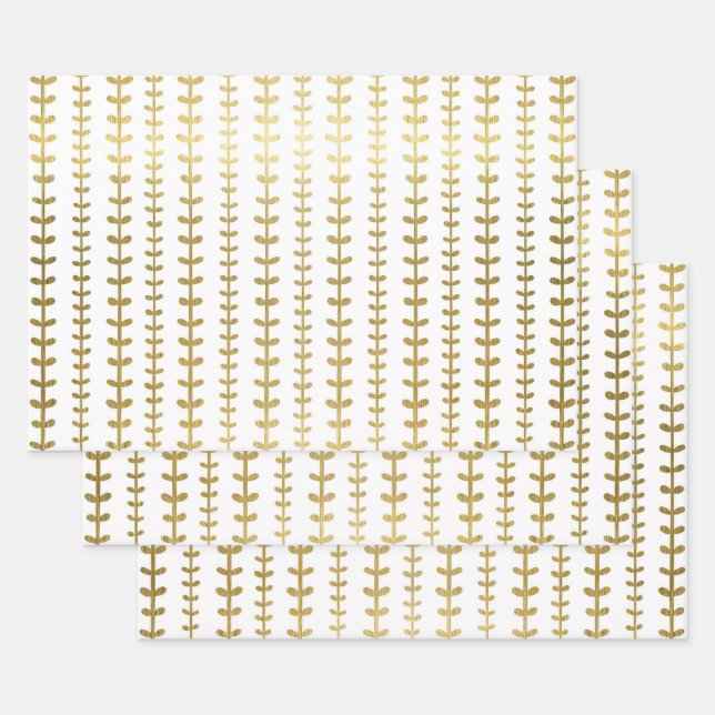 Papier d'emballage de mariage à motif de feuille b (Lot)