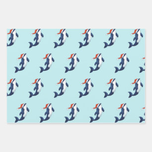 Papier d'emballage de Noël Orca