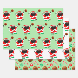 Papier d'emballage de Noël pour basket-ball