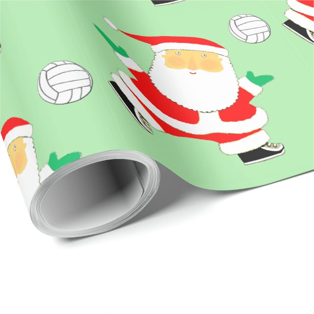 Papier d'emballage de Noël pour cadeau de volley-b (Coin rond)