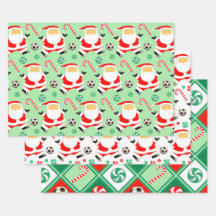 Papier d'emballage de Noël pour le football