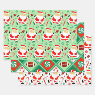 Papier d'emballage de Noël pour le football