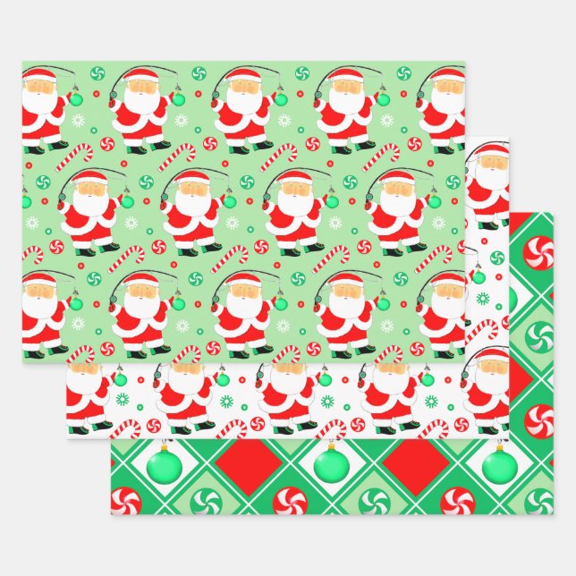 Papier d'emballage de Noël pour pêcheur de poisson (Lot)
